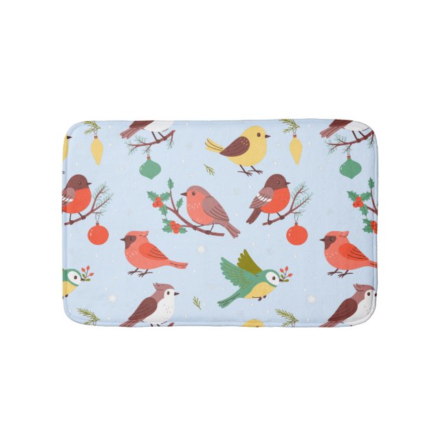 Alfombrilla De Baño Winter Christmas Birds Kids (Anverso)