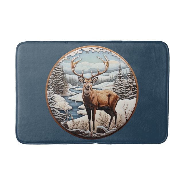 Alfombrilla De Baño Winter Deer Bath Mat (Anverso)