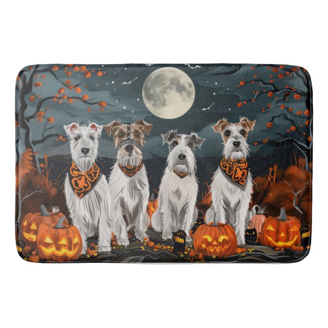 Alfombrilla De Baño Wirefox Terrier Halloween Spooky (Anverso)