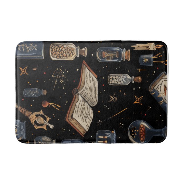 Alfombrilla De Baño Witchcraft Potion Pattern – Halloween Magic (Anverso)