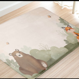 Alfombrilla De Baño Woodland Bear and Fox Nursery Mat