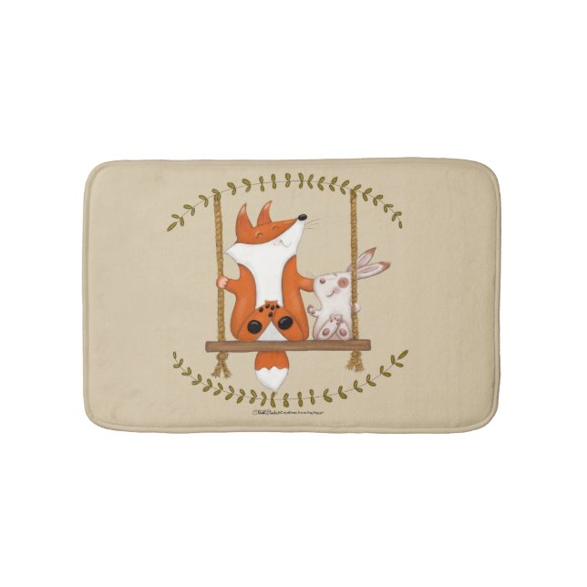Alfombrilla De Baño Woodland Fox y Bunny Swing (Anverso)