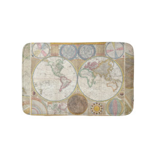 Alfombrilla De Baño World Travel Map Antiguo Vintage