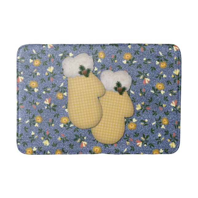 Alfombrilla De Baño Yellow Mittens Navidades Bath Mat (Anverso)