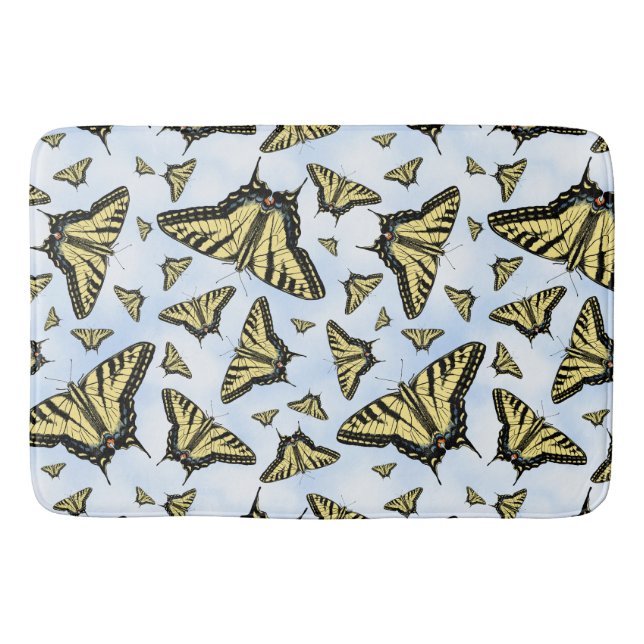 Alfombrilla De Baño Yellow Swallowtail Butterflies Blue Sky Custom (Anverso)