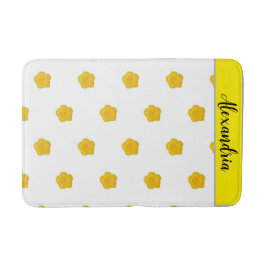 Alfombrilla De Baño Yellow Wildflower customizable  Photo Bath Mat