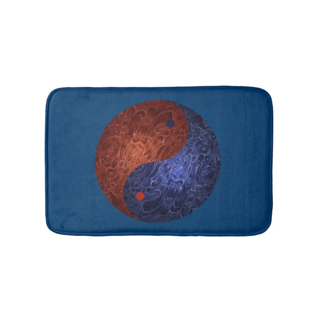 Alfombrilla De Baño Yin Yang Bath Mat Azul Y Rojo (Anverso)