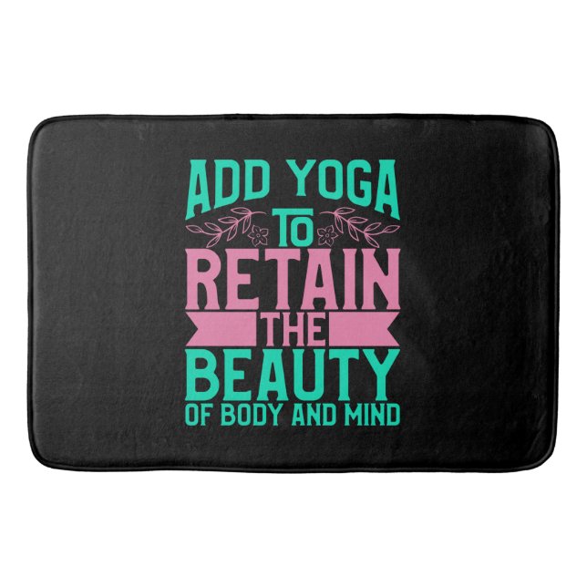 Alfombrilla De Baño Yoga Lover | Añadir Yoga Para Conservar La Belleza (Anverso)