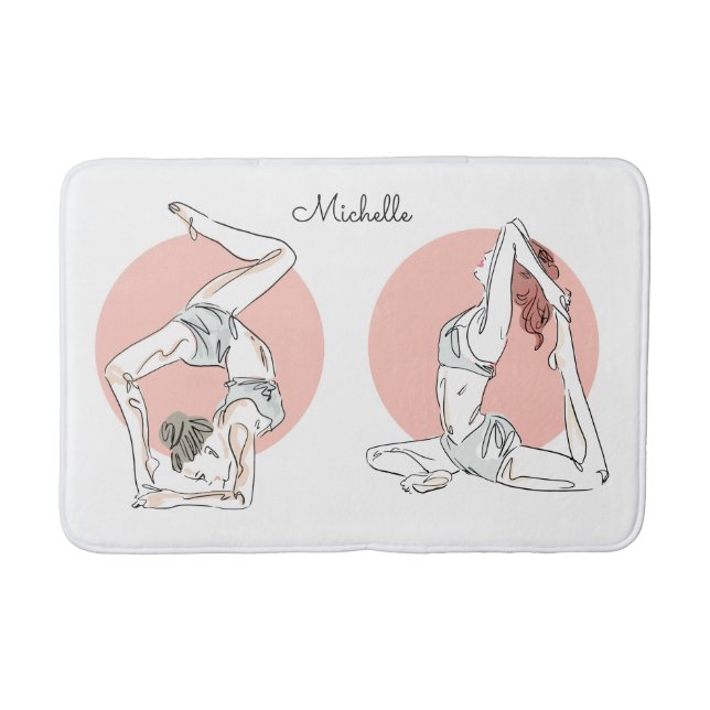 Alfombrilla De Baño Yoga Mujer nombre personalizado esteras de baño (Anverso)