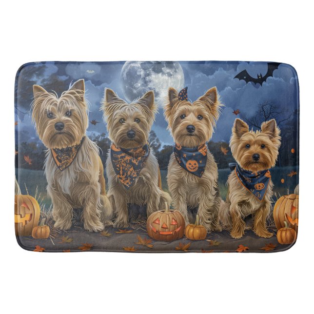 Alfombrilla De Baño Yorkipoo Halloween Spooky (Anverso)