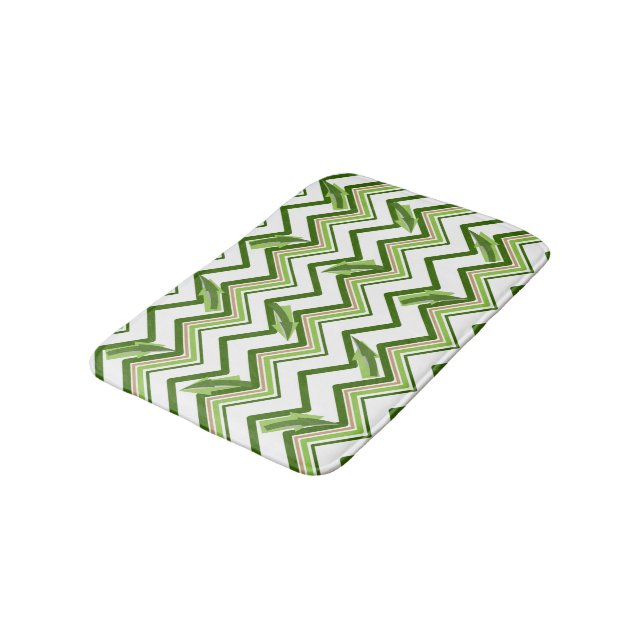 Alfombrilla De Baño Zag Zag de Zig verde franjas y flechas (Angular)