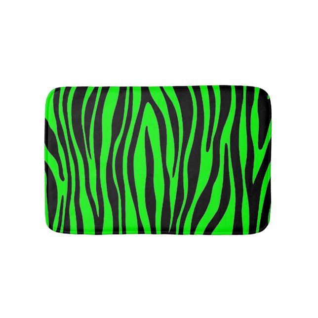 Alfombrilla De Baño Zebra verde lima (Anverso)