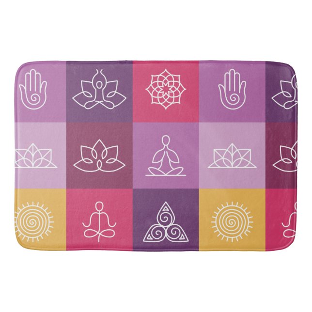 Alfombrilla De Baño zen, chakra, yoga, paz, ohmio, tranquilty, loto, (Anverso)