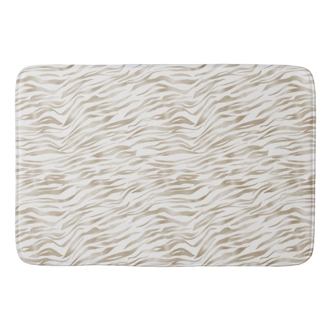 Alfombrilla De Baño Zen Cream White Cocoa Brown Zebra (Anverso)
