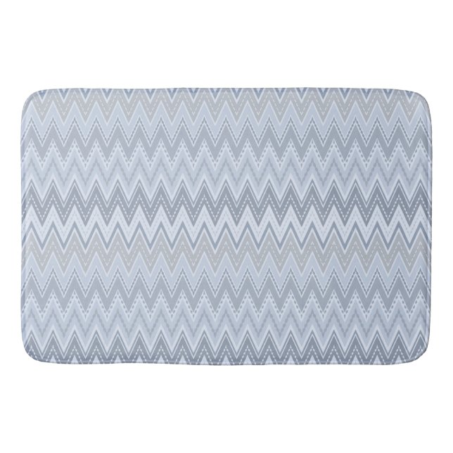 Alfombrilla De Baño Zigzag azul claro (Anverso)