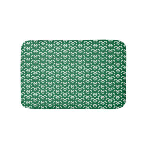 Alfombrilla De Baño Zigzag floral verde