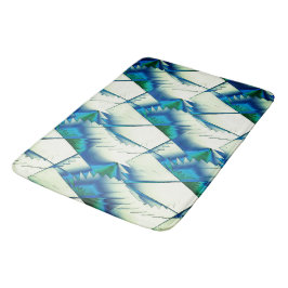 Alfombrilla De Baño Zigzag verde o sierras en un cian intenso al azul 