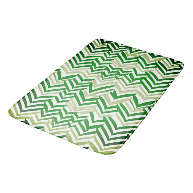 Alfombrilla De Baño ZigZag verde y blanco (Angular)