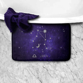 Alfombrilla De Baño Zodiac Purple Libra | Horoscopio Astrológico Cósmi