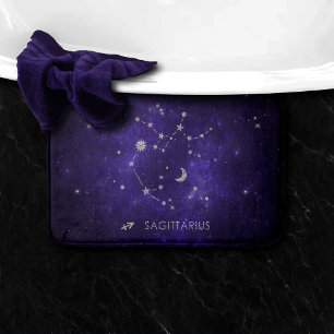 Alfombrilla De Baño Zodiac Purple Sagittarius   Horoscopio astrológico