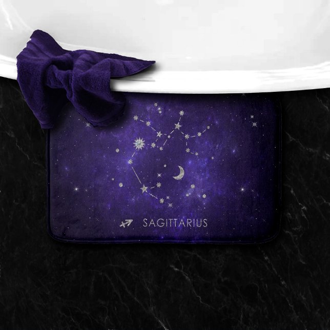 Alfombrilla De Baño Zodiac Purple Sagittarius | Horoscopio astrológico (Subido por el creador)