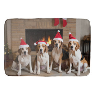 Alfombrilla De Baño Zorro de Inglés Americano Chimenea Navidad