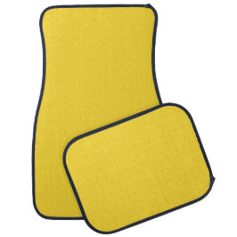 Alfombrilla De Coche Amarillo Solido Color Sun | Clásico Elegante