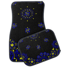 Azul paisley negro y amarillo
