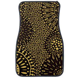 Alfombrilla De Coche Black Gold Vintage Ethnic Floral Pattern Car Mat