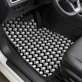 Alfombrilla De Coche Black White Modern Geometric Pattern