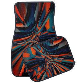 Alfombrilla De Coche Dibujo naranja de cuadrados alineados sobre base t