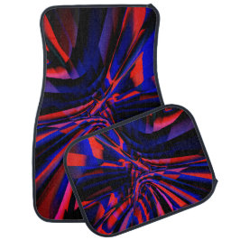 Alfombrilla De Coche Diseño azul de cuadrados alineados sobre un objeto