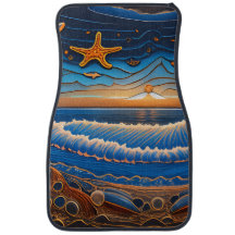 Escena de playa y pez estrella, Conjunto de Alfomb