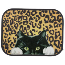Gatos en fondo de impresión de leopardo
