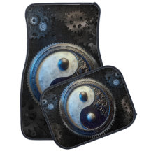 Gears, car, metalizado, design, yin yang, steampun