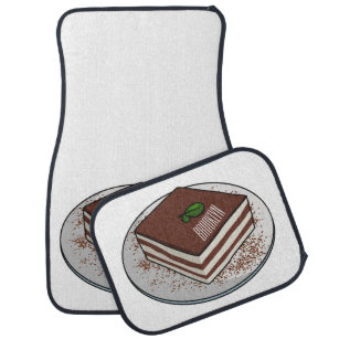 Alfombrilla De Coche Ilustracion personalizado de tarta de Tiramisu