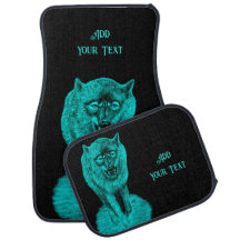 Lobo negro enojado en la noche