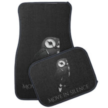 Modern Charcoal Grey Owl Car Mat