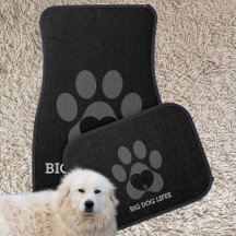 Modern Large Dog Paw Print Classic Charcoal Grey 