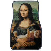 Mona Lisa sosteniendo a los amantes del gato