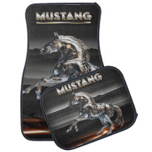 Mustang, coche, esteras, estilo alfombra, fuerte