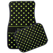 Patrón de puntos de polka verde de cal negra perso
