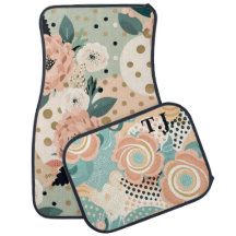 Personalizado moderno Monograma Colorido floral
