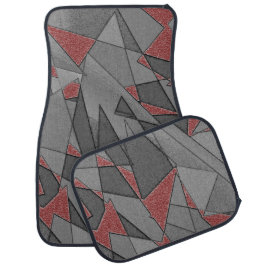 Alfombrilla De Coche Recortes triangulares en bruto, sobre fondo rojo