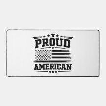 Alfombrilla de escritorio blanca con bandera estad