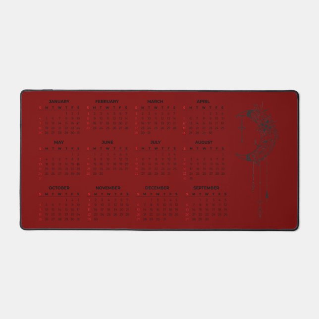 Alfombrilla de escritorio Calendario 2026 - Luna C (Anverso)
