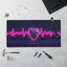 Alfombrilla de escritorio con corazón cibernético