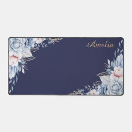 Alfombrilla de escritorio con flores personalizada