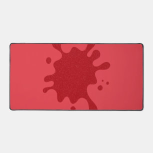 Alfombrilla de escritorio con mancha de tinta roja