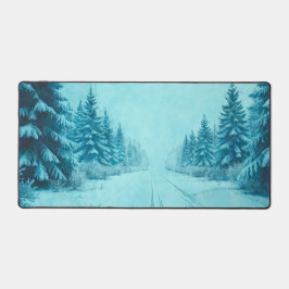 Alfombrilla de escritorio con nieve invernal en pi